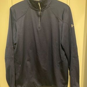 Men's Under Armor 1/4 Zip Cold Gear Top - Navy Blue - Like New Condition